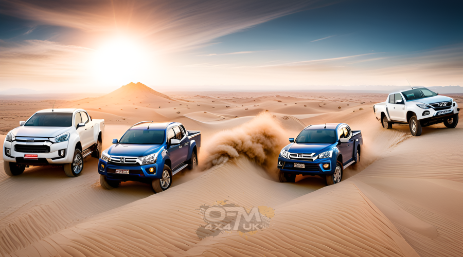 Detailed comparison of the Isuzu D-Max, Mitsubishi L200, and Toyota Hilux sold on the UK market