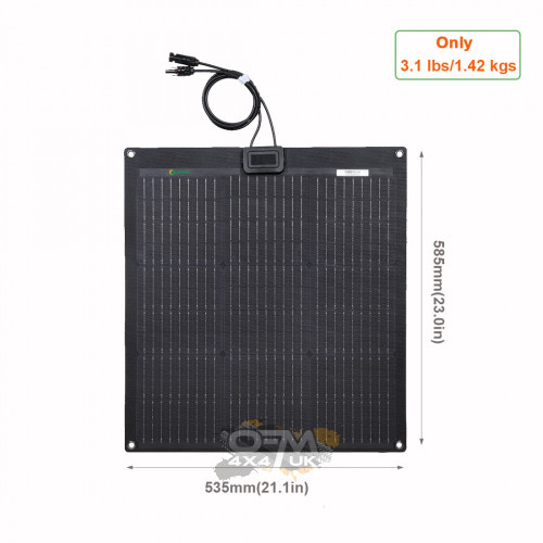 Lensun New 50W 12V ETFE Flexible Solar Panel, Lastest PERC 9BB Mono solar cells