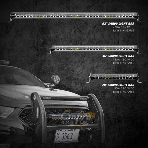 XK Glow SAR 90 Degree 1pc Search & Rescue Light Bar Kit