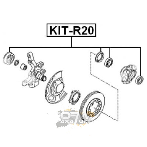 Febest Repair kit, roller bearing front axle shaft for Nissan Elgrand