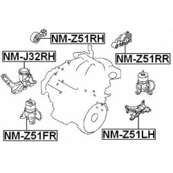 Febest Left engine mount for Nissan Elgrand