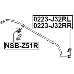 Febest Rear stabilizer bar bush for Nissan Elgrand