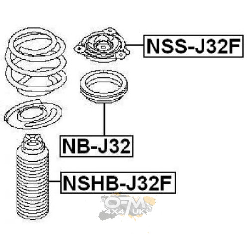 Febest Front shock absorber mounting for Nissan Elgrand