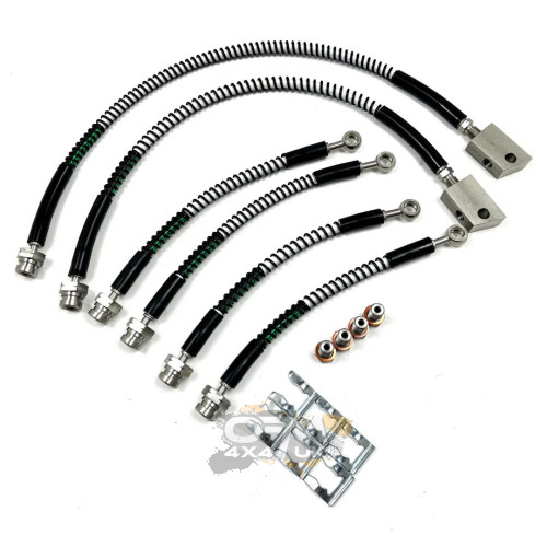 Stainless Braided Brake Lines Kit for Nissan Patrol GR Y60 TD (1992–1997) NON-ABS