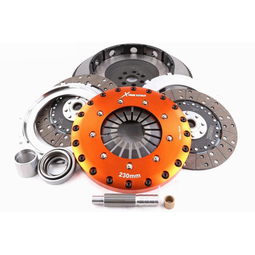 Xtreme Performance Clutch 230mm Rigid Ceramic Twin Plate Clutch Kit with Flywheel 1200Nm for Nissan