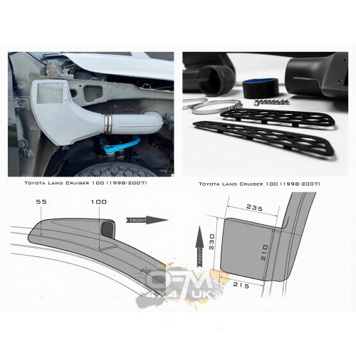 Monster Snorkel Kit Toyota Land Cruiser 100 Series Lexus LX470 Monster Snorkel Kit Toyota Land Cruiser 100 Series Lexus LX470