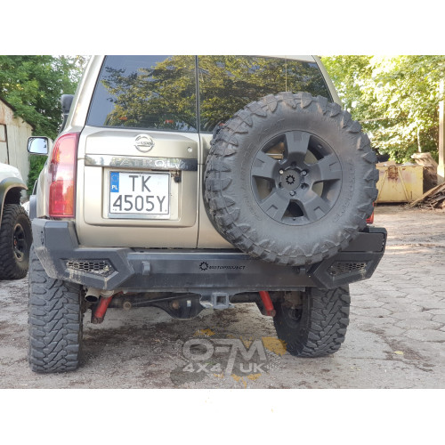 MotoProject Steel Rear Bumper with Spare Wheel Carrier – Nissan Patrol Y61 GU4 2004-on