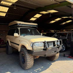 DEMO – BAD Label Steel Winch Bumper with Bull Bar – Toyota Land Cruiser 80 Series (1990–1997) – 15% OFF