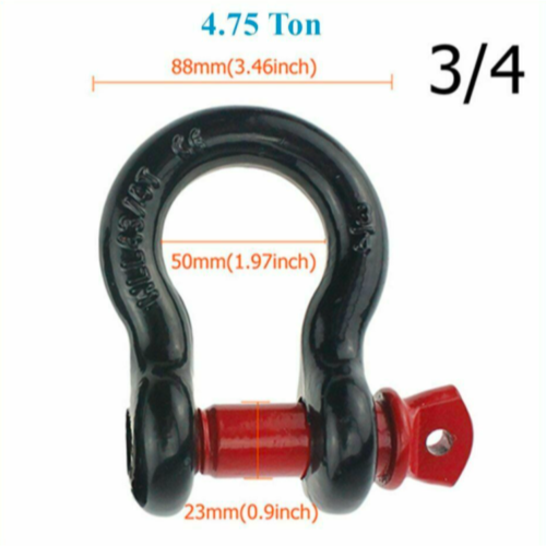 OFM4x4 4.75 Ton Pin Bow Shackle with Screw Pin OFM4x4 4.75 Ton Pin Bow Shackle with Screw Pin