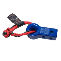 Saber 7075 Aluminium Rope Friendly Recovery Hitch - Blue Prismatic & 9K Soft Shackle