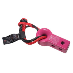 Saber 7075 Aluminium Rope Friendly Recovery Hitch - Pink Prismatic & 9K Soft Shackle