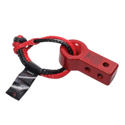 Saber 7075 Aluminium Rope Friendly Recovery Hitch - Red Prismatic & 9K Soft Shackle