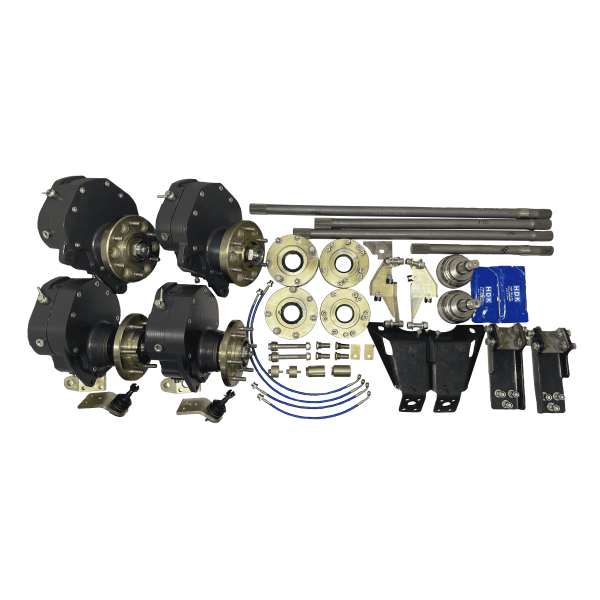 Portal axle hubs installed on a solid axle 4x4 – raised differential clearance